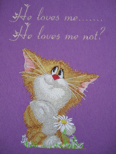 cat card embroidery design